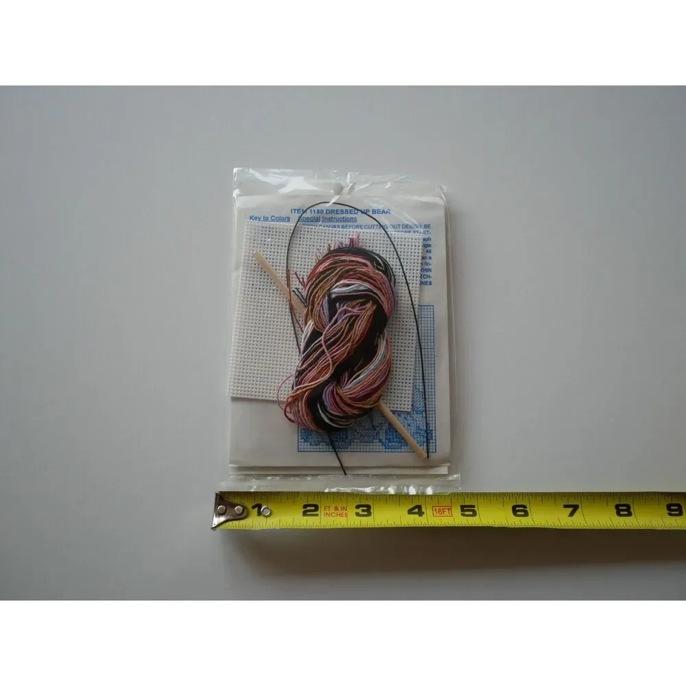 NeedleMagic Curly-Q's Dressed Up Bear Needlepoint Ornament Kit NOS